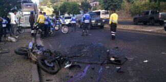Aparatoso accidente deja una persona muerta y tres heridos en Tegucigalpa