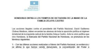 Acciones ilegales contra David Chávez deben encender alarmas en la oposición política, señala el Partido Nacional
