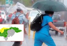 Honduras enfrentará lluvias continuas el domingo, según Copeco