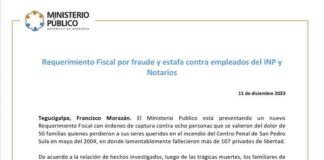 MP presenta nuevo requerimiento fiscal por fraude y estafa contra empleados del INP y notarios