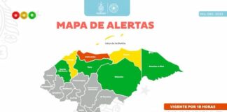 Copeco eleva a Alerta Roja el departamento de Atlántida por fuertes lluvias