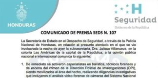 Policía Nacional señala que «Fue el sonido del escape de un carro y no balas lo que escuchó equipo de seguridad de viceministra»