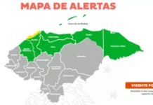 Elevan a Alerta Amarilla al municipio de Omoa en Cortés y continúan en Verde siete departamentos