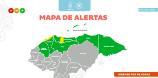 Copeco eleva a alerta amarilla a dos municipios del norte y siete departamentos mantienen alerta verde