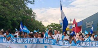 El BOC realizó multitudinaria marcha a favor de Honduras en San Pedro Sula
