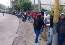 Centenares de jóvenes hacen largas filas para encontrar trabajo en la capital