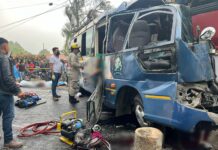 Sube a 19 el número de muertos en brutal choque de buses en San Juan de Opoa, Copán