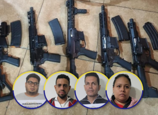 Arrestan a 4 personas en poder de fusiles AR-15 y droga, en Comayagüela