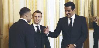 Kylian Mbappé asiste a la cena de gala que Macron ofrece al emir de Qatar