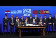 FIFA y Conmebol firman, junto a presidentes de Paraguay y Uruguay, acta del Mundial 2030