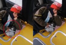 Un hombre en Colombia se quedó dormido en el Transmilenio con una pistola en la mano