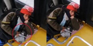 Un hombre en Colombia se quedó dormido en el Transmilenio con una pistola en la mano