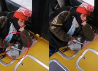 Un hombre en Colombia se quedó dormido en el Transmilenio con una pistola en la mano
