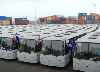 El Gobierno de Nicaragua entrega una tercera flota de autobuses comprados en China