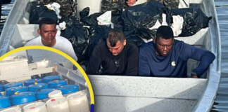 Capturan a tres colombianos con 500 kilos de cocaína en aguas del Caribe de Honduras