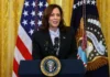 Kamala Harris arremete contra Trump y no hace mención de la polémica sobre Biden