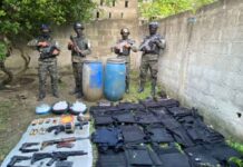 Decomisan armas de guerra y droga valorados en 2 millones de lempiras en Cortés