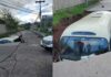 Socavón “se traga” un bus en la colonia La Cañada de Tegucigalpa