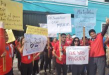 Sindicato del SANAA en paro y exigen sueldos atrasados y aumentos