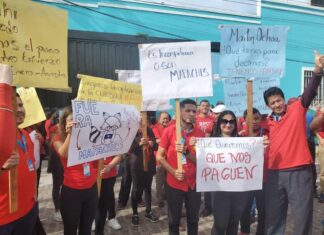 Sindicato del SANAA en paro y exigen sueldos atrasados y aumentos