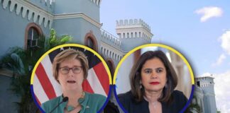 Reunidas en el Estado Mayor, la ministra de Defensa y la embajadora de EE. UU. Laura Dogu