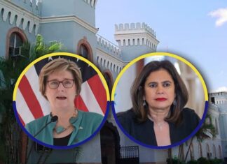 Reunidas en el Estado Mayor, la ministra de Defensa y la embajadora de EE. UU. Laura Dogu