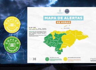 Declaran Alerta Amarilla en siete departamentos y alerta verde en el resto del país