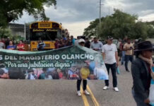 Maestros protestan en Olancho en rechazo a reforma de la Ley de Inprema