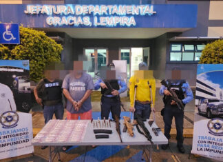 Policia Nacional captura a alias «El Renco y El Joche» con armas y munición en Lempira