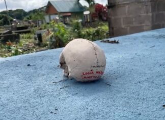 ¡Horror! Encuentran cráneo humano con un nombre escrito sobre una tumba en Tocoa