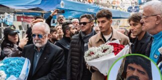 El Napoli homenajea a Maradona en el cuarto aniversario de su muerte