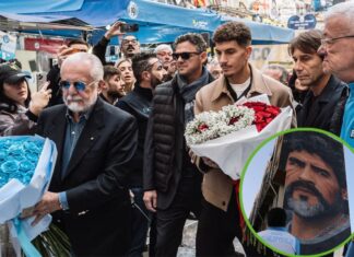 El Napoli homenajea a Maradona en el cuarto aniversario de su muerte