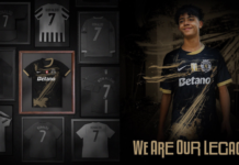 La tercera equipación del Sporting está inspirada en Cristiano Ronaldo y la promociona su hijo