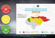 Copeco emite Alerta Roja en cuatro departamentos por el paso de la Depresión Tropical 19