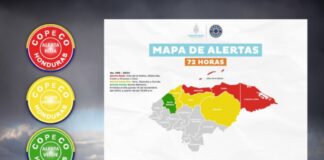 Copeco emite Alerta Roja en cuatro departamentos por el paso de la Depresión Tropical 19