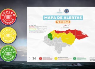 Copeco emite Alerta Roja en cuatro departamentos por el paso de la Depresión Tropical 19