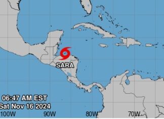 La tormenta Sara se encuentra estacionaria, y se prevé un alto potencial de deslizamientos que podrían ser mortales