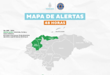 Decretan Alerta Verde en tres departamentos del país por 48 horas