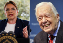 Presidenta Xiomara Castro envía sus condolencias a EE.UU. por el fallecimiento del expresidente Jimmy Carter