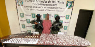 Capturan a pandillero en SPS con granadas, fusiles de guerra, municiones, drogas y explosivos