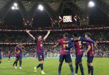 El Barcelona conquista la Supercopa goleando al Real Madrid 5-2