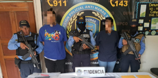 Capturan a dos personas acusadas de tráfico de drogas en San José, Copán