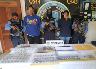 Capturan a dos personas acusadas de tráfico de drogas en San José, Copán