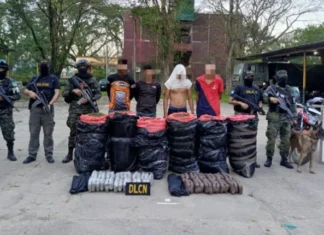 Cuatro hombres fueron detenidos en Olancho por posesión de drogas