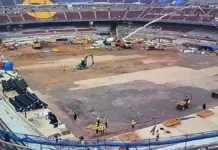 El Barcelona prevé terminar la colocación del césped del Spotify Camp Nou a mediados abril