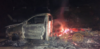 Hombre es emboscado y calcinado dentro de su vehículo en Olancho