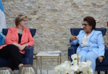 Presidenta de la CSJ reconoce trabajo de Laura Dogu por el fortalecimiento del Estado de Derecho en Honduras