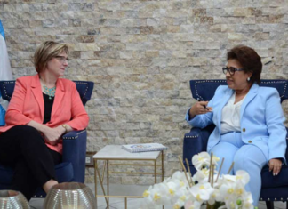Presidenta de la CSJ reconoce trabajo de Laura Dogu por el fortalecimiento del Estado de Derecho en Honduras