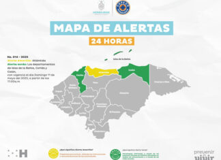 Copeco eleva a Alerta Amarilla a Atlántida por fuertes lluvias