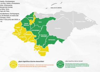 Copeco eleva a Alerta Amarilla a siete departamentos y otros seis continúan en Verde